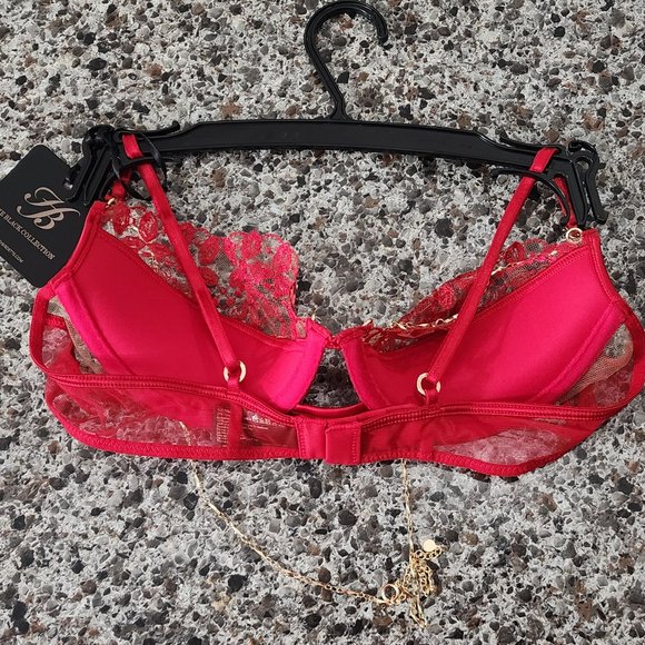 Honey Birdette Ruby Red Bra 34B - Picture 3 of 4